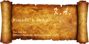 Kuszák Antal névjegykártya